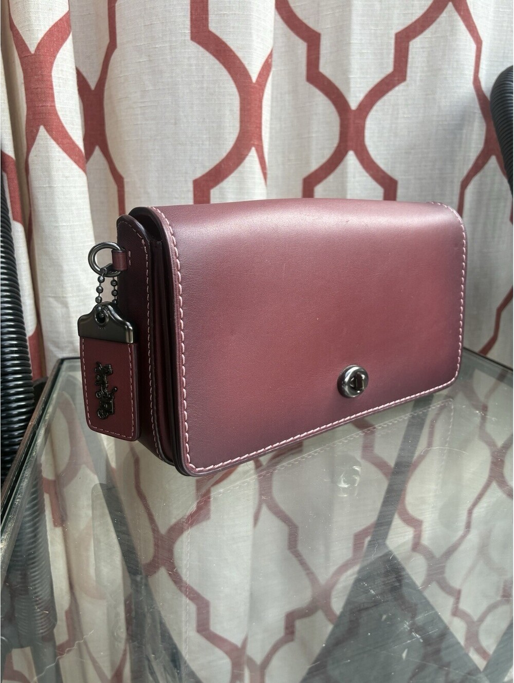 Coach 1941 Oxblood Dinky 24 37296 Glovetanned Leather Kisslock Crossbody